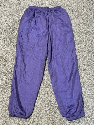 Calça de atletismo vintage Pierre Cardin corta-vento masculina adulta M roxa brilhante elástica - Imagem 1 de 4