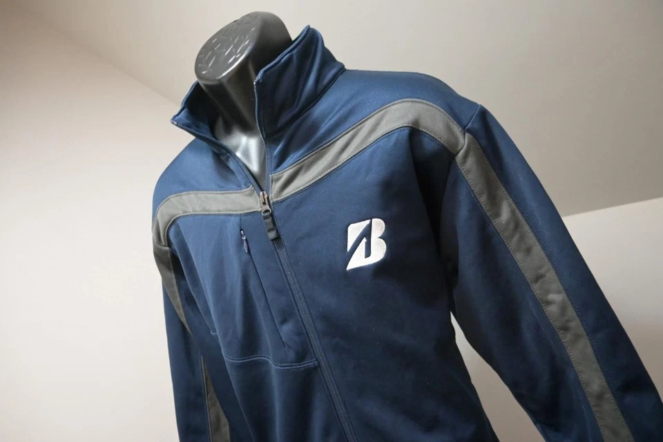 Chaqueta de golf de lana Antigua cremallera completa azul Bridgestone rendimiento para hombre talla grande Foto 1 de 4