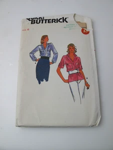 Butterick 6763 patrón de costura camisa cuello lengüeta enrollable mangas de colección talla 8 SIN CORTAR (C) - Imagen 1 de 6