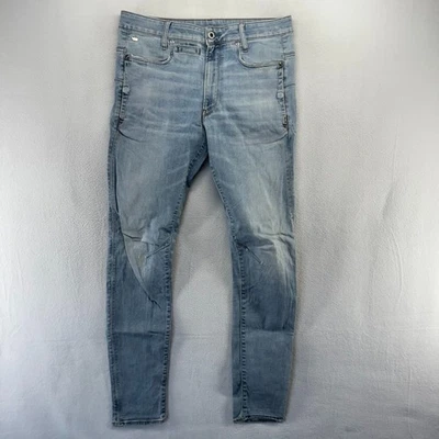 Jeans masculino G Star Raw 31x36 compatível com 34x33 azul denim D Staq 3d slim bigode leve - Imagem 1 de 4