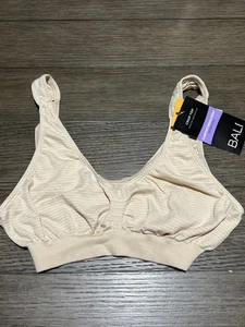 Bali Comfort Revolution Women's Microfiber Wireless Tagless Crop Top Small Beige - Picture 1 of 11