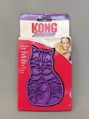 Kong ZoomGroom Cepillo para Gato Suave Goma Acicalamiento y Masaje, Nuevo Foto 1 de 4