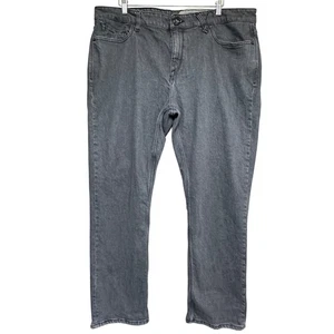 Volcom Solver Modern Straight Gray Wash Denim Jeans Mens 40 Grunge Casual Skater - Picture 1 of 14