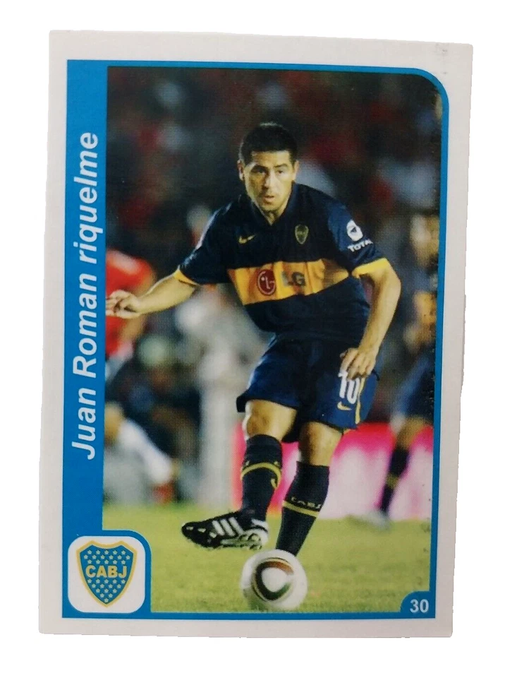 Juan Roman Riquelme 贴纸 Boca 青少年 2008 年阿根廷足球罕见非帕尼尼 — 第 1/4 张图片