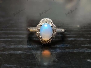 Anello Di Fidanzamento In Opale, Anello Di Promessa In Opale Da 1,5 Ct - Foto 1 di 5