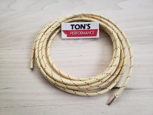 5 feet Vintage Braided Cloth Covered Primary Wire 12 GA gauge Yellow w/ 1 Red - Picture 1 of 2