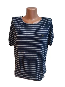 T-shirt donna Naketano taglia XS oversize blu a righe - Foto 1 di 12
