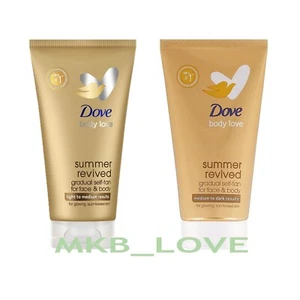 Dove Summer Revived Light to Medium Gradual Self-Tan For Face & Body 75ml select - Picture 1 of 5