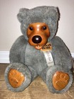 Vintage Robert Raikes Woody Teddy Bear Plush Wooden Face With Tags 12”