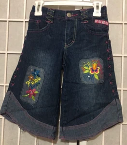 FUBU Girls CAPRI WIDE LEG Denim Jeans - Size 5 - Picture 1 of 9