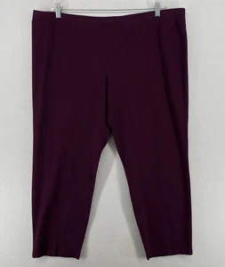 EILEEN FISHER Capri Pants 3X Washable Stretch Crepe Mid Rise Purple USA - Picture 1 of 12