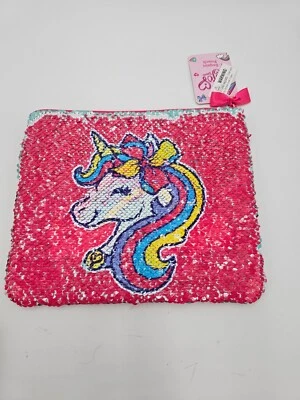 Nuevo JoJo Siwa Rosa Azul Reversible Lentejuelas Bolsa Lápiz Unicornio Arco Iris Nuevo con Etiquetas  Foto 1 de 4