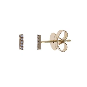 Diamond Studs, 14kt Yellow / White Gold, Fine Jewelry, Mini Diamond Earrings - Picture 1 of 9