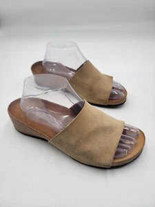 Marina Luna Women's Sz 9 Mirta Slide Suede Beige Sandals *Blemished* - Picture 1 of 12