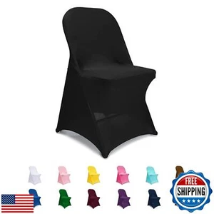 Jieqier Spandex Folding Chair Covers, Black Folding Chair Slipcovers 20 PCS, - Picture 1 of 5