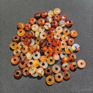Wholesale 100pcs Natural Stone Red Agate Beads Abacus Big Hole Beads 5x10mm - Picture 1 of 6