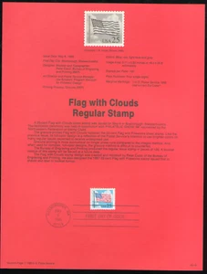 US. SP786. 2278. 25c. Flag with Clouds, Souvenir Pages. 1988 - Picture 1 of 1