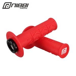 NIBBI Racing Motorcycle Lock-On Rubber Hand Grip Motocross Off-Road Pit Bike Red - Foto 1 di 8