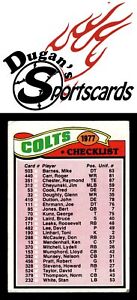 1977 Topps #202 Colts Checklist/Leaders