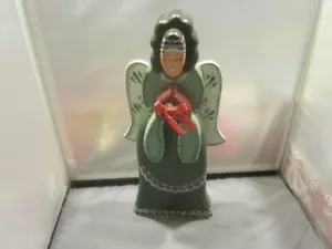 Vintage Engel, handgefertigt & bemalt Holz, 12", rustikaler Weihnachtsengel - Bild 1 von 5