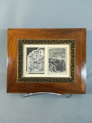 TRÈS BEAU CADRE EN BOIS D' ACAJOU ET STUC DORÉ ART NOUVEAU 1900 - Photo 1/4