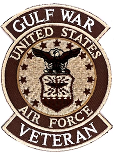 US AIR FORCE GULF WAR VETERAN MILITARY EMBROIDERED IRON ON PATCH EE-24 - Picture 1 of 1