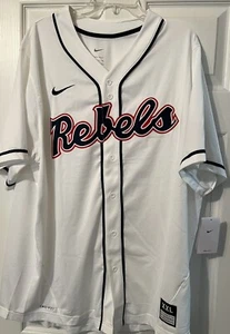 OLE MISS REBELS BASEBALL JERSEY - XXL - White 2XL New With Tags NIKE - Picture 1 of 7