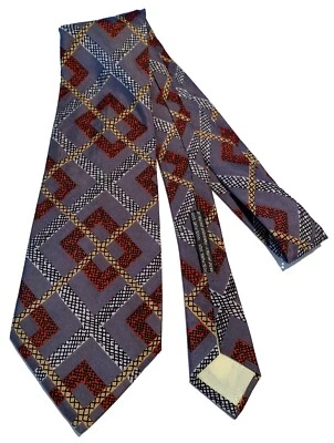 EMANUEL UNGARO PARIS Corbata Geo Gris con Negro Blanco Amarillo Pálido Patrón Óxido Seda Foto 1 de 4