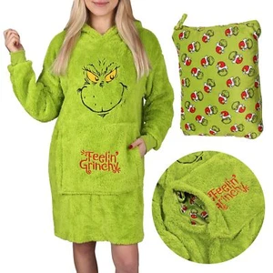 Grinch Weihnachts Sweatshirt, Morgenmantel, Oversize-Snuddie mit Kapuze, warm - Bild 1 von 10