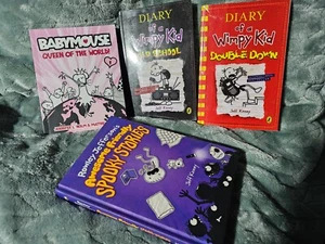 (Posten von 4) Bücher 3 Jeff Kinney & 1 Jennifer Holm Tagebuch eines schwachen Kindes Babymouse - Bild 1 von 16