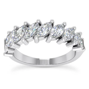 1.55 ct Ladies Marquise Cut Diamond Wedding Band Ring - Picture 1 of 6