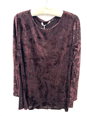 Camisa Martino Midali Burnout Terciopelo Para Mujer Pequeña Diseñadora NUEVA Semi Transparente - AC Foto 1 de 4