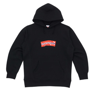 NWT Supreme x Comme des Garcons CDG Black Red Box Logo Hoodie M SS17 AUTHENTIC