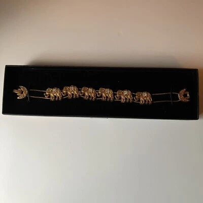 Pulsera elefante de moda enchapada en bronce acento, 6 broches Foto 1 de 3