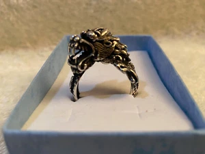 Neu Sterling Silber Drachen Bypass Ring Größe 8 leicht verstellbar +- 1,5 Größen - Bild 1 von 23