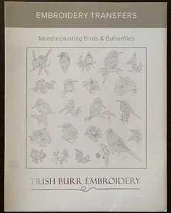 Trish Burr Iron On Transfer Pattern Needlepainting Embroidery Birds & Butterflie - Picture 1 of 2