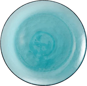 Los Cabos Glass Dinnerware and Drinkware Collection Lagoon Blue 10.5 Inch Dinner - Picture 1 of 12