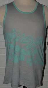 Men's Carbon Gray Floral Sleeveless Tank Muscle Shirt Top Sizes S, M, L, 2XL - Picture 1 of 2