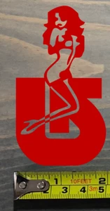 Burton Snowboards Sticker Decal Lady Bindings Boots Jacket Custom Cartel Red - Picture 1 of 1