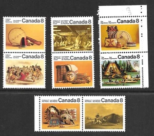 CANADA 1972 SG721-28 PART SET NATIVE CANADIANS; PERFECT MINT. - Picture 1 of 2