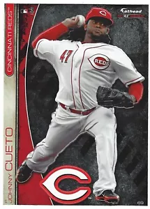 JOHNNY CUETO CINCINNATI REDS FATHEAD TRADEABLES LOGO REMOVABLE STICKER 2013 #69 - Picture 1 of 3