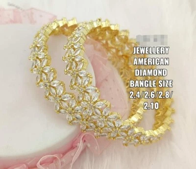 Conjunto de joyas brazaletes nupciales estilo Bollywood indio chapado en oro circonita cúbica Foto 1 de 4