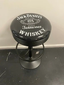 JACK DANIELS TENNESSEE WHISKEY PREMIUM BLACK BAR STOOL ADJUSTABLE HEIGHT - Picture 1 of 12