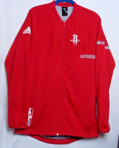 NBA HOUSTON ROCKETS JACKET ADIDAS OFFICIAL ON COURT APPAREL SIZE MEDIUM Cover