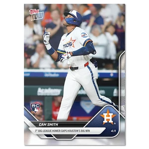 2025 Topps Now 58 Cam Smith Houston Astros RC 1° HR Tappi Grande Vittoria - Foto 1 di 2