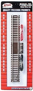 Atlas #554 Terminal Track 9" Straight - HO Scale - Code 83 Nickel Silver Rails - Picture 1 of 2