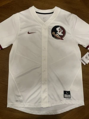 Camiseta deportiva de softbol Florida State Seminoles Nike unisex botón completo talla L blanca nueva con etiquetas Foto 1 de 4