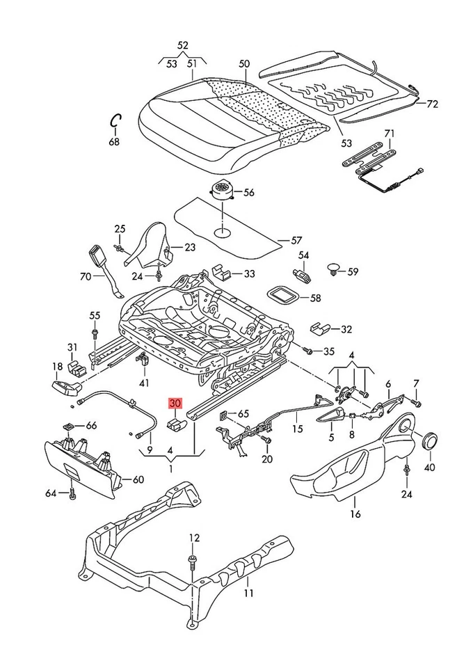 Original VW Touareg 7P5 7P6 Abdeckung für Führungs- schiene 7P688134782V - Bild 1 von 1