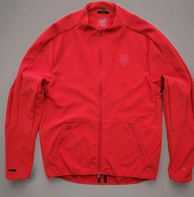 Puma Farrari T7 Jacket Rosso Corsa Men's Size Large Red Track Full Zip  - Image 1 of 4