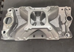 Chevy SBC 350 Shootout Style 1957-95 High Rise Intake Manifold Satin - Picture 1 of 4